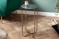 Table dappoint en marbre métal vert or 35 x 35 cm