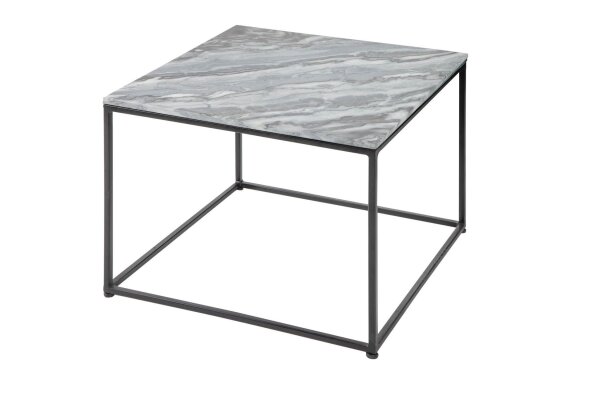 Table basse en marbre métal gris noir 50 x 50 cm