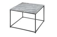 Table basse en marbre métal gris noir 50 x 50 cm