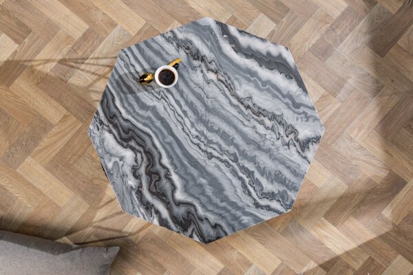Table basse en marbre métal vert noir 70 x 70 cm
