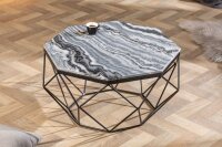 Table basse en marbre métal vert noir 70 x 70 cm