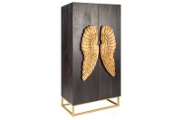 Highboard noir or 70 x 140 cm bois de manguier...