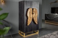 Highboard noir or 70 x 140 cm bois de manguier...