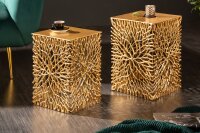 Set de 2 tables dappoint en métal doré fait...