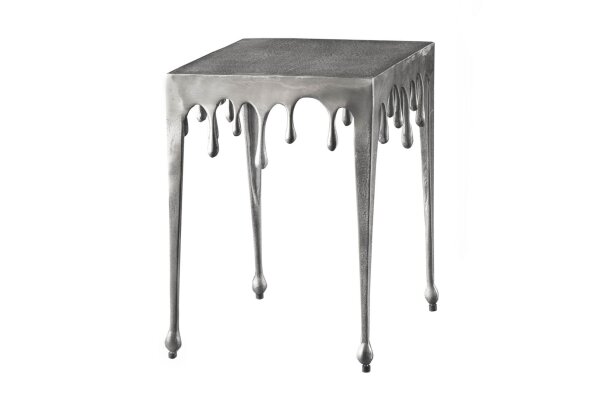Beistelltisch Aluminium in Silber 34 x 34 cm