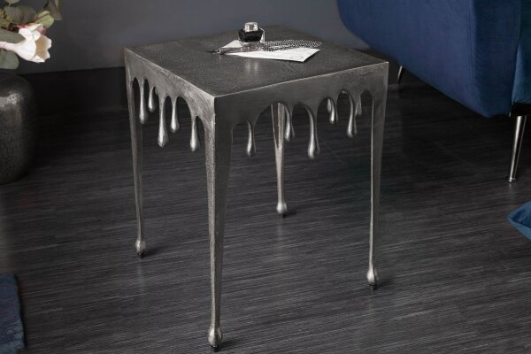 Beistelltisch Aluminium in Silber 34 x 34 cm