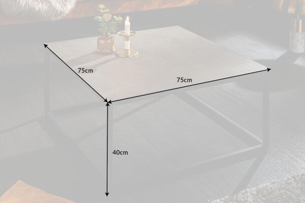 Couchtisch Keramik in Grau Beton Optik 75x40 cm (BxH)
