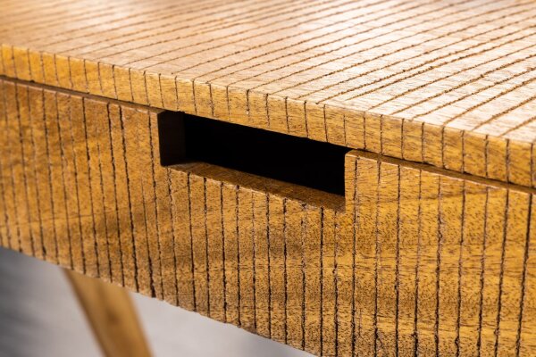 Schreibtisch mit Schublade Mango Holz in Natur 120x86 cm