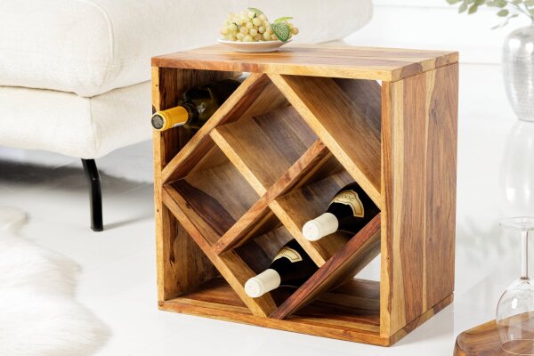 Weinschränke Sheesham Holz in Natur 40 x 25 cm