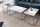 Table basse 2 pièces MDF métal blanc chrome avec plateaux