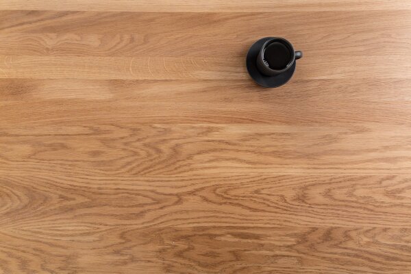 Couchtisch Holz (Eiche) Metall in Schwarz Natur 95x55 cm
