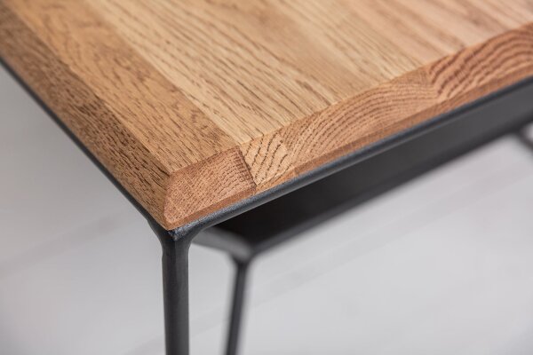 Table basse bois (chêne) métal 110 x 55 cm