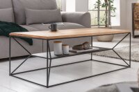 Table basse bois (chêne) métal 110 x 55 cm