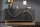 Sideboard Schwarz Gold 140 x 75 cm Holz Metall Handarbeit