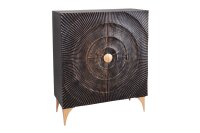 Dekoratives Highboard Schwarz Gold H: 120 cm Handarbeit