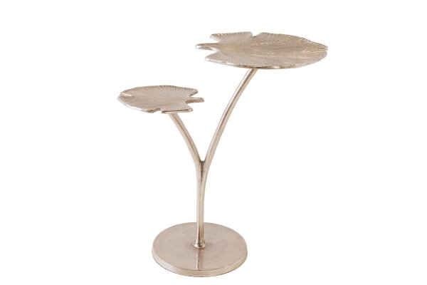 Table dappoint en métal argenté 50x32 cm fait main