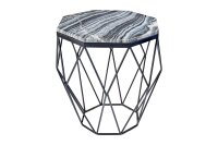 Table basse en marbre métal 50 x 50 cm en gris noir