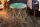 Table basse marbre métal en laiton vert 50 x 50 cm