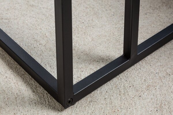 Beistelltisch in Schwarz 43 x 35 cm C-Form Metall MDF