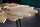 Table basse en métal doré noir 94x92 cm artisanale