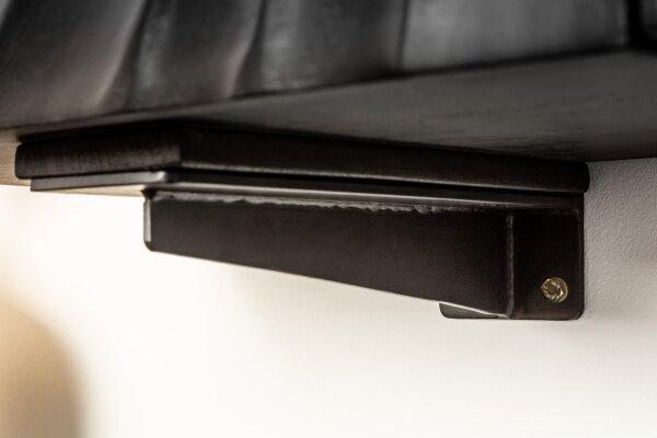 Meuble TV suspendu noir 160 cm bois de manguier fait main