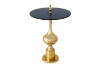 Table dappoint verre dur métal en or noir Ø...