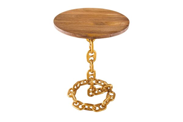 Beistelltisch Mango Holz Metall 38x38 cm Handarbeit