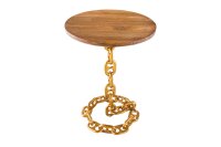 Beistelltisch Mango Holz Metall 38x38 cm Handarbeit