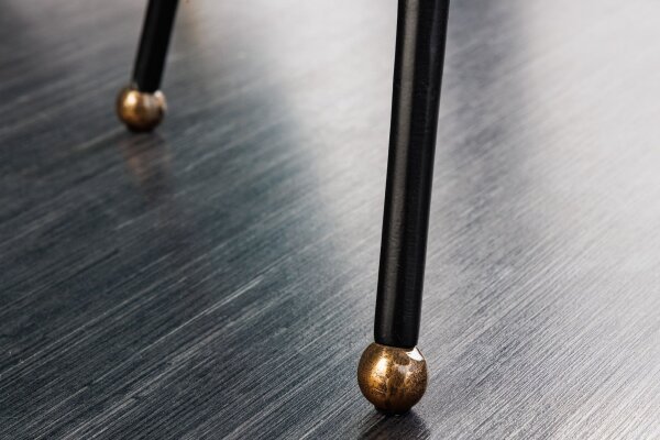 Table basse en métal doré noir 56x58 cm artisanale