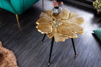 Couchtisch Metall in Gold Schwarz 56x58 cm Handarbeit