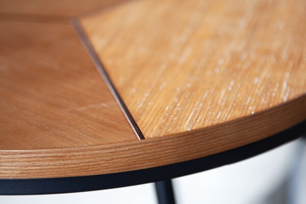 Table basse bois (chêne) métal ronde Ø 80 cm