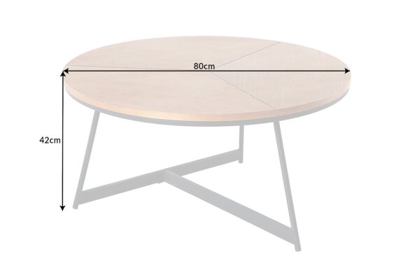 Table basse bois (chêne) métal ronde Ø 80 cm