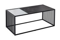 Couchtisch Glas MDF Metall in Schwarz 100 x 50 cm Modern