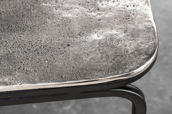 Table basse set de 2 pièces métal carré noir or argent