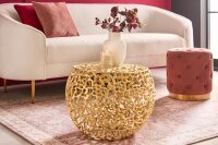 Couchtisch Metall in Gold 53 x 53 cm Handarbeit