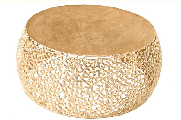 Couchtisch Metall in Gold 73 x 73 cm Handarbeit