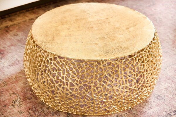 Couchtisch Metall in Gold 73 x 73 cm Handarbeit