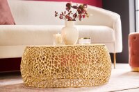 Couchtisch Metall in Gold 73 x 73 cm Handarbeit
