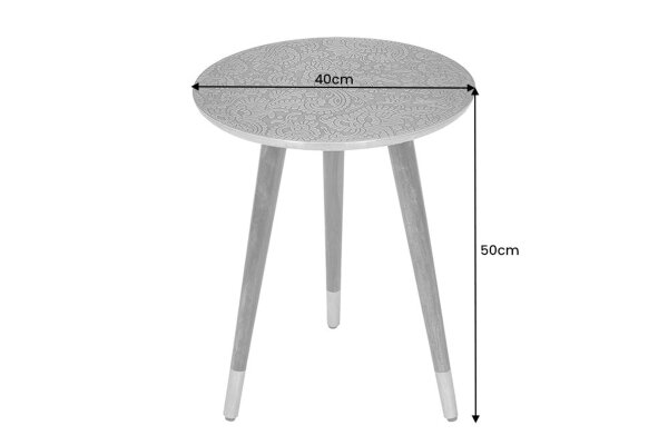 Beistelltisch Akazienholz Metall Kupfer antik Ø40cm Handmade