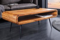 Table basse en bois de sheesham et métal 90 x 50 cm