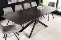 Esstisch ausziehbar Keramik Metall in Anthrazit Schwarz
