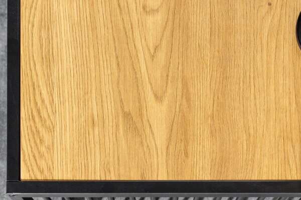 Couchtisch Glas MDF Metall in Schwarz Natur 100x50 cm