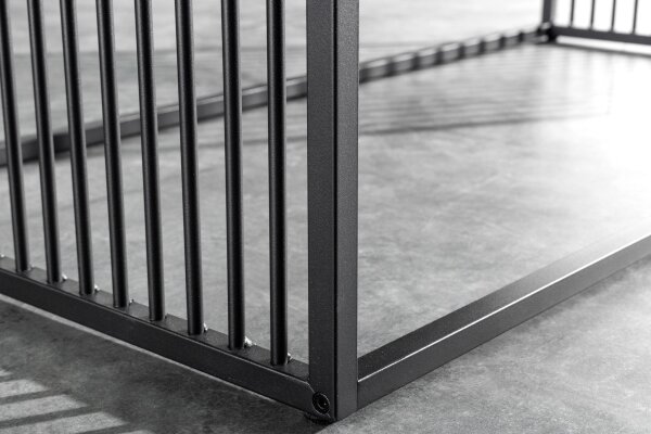 Couchtisch Glas MDF Metall in Schwarz Natur 100x50 cm
