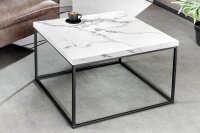 Couchtisch Weiß Schwarz 60 x 60 cm Marmor Optik Modern