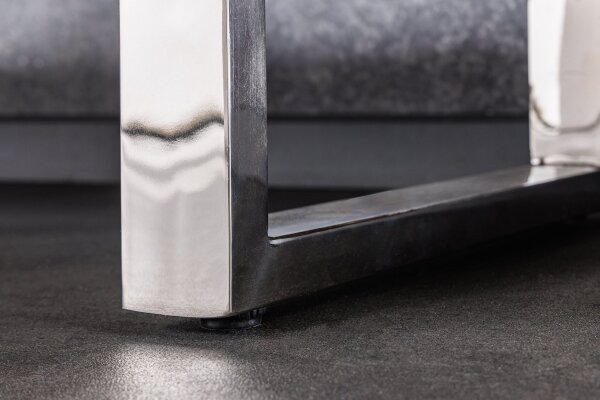 Table console avec tiroir teck inox 140 cm