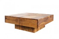 Couchtisch Sheesham Holz in Natur 70 x 70 cm