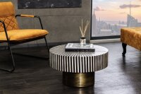 Couchtisch Intarsien in Schwarz Gold Weiß Ø...