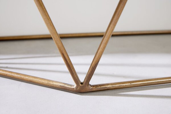 Table console mangue bois métal en laiton naturel 90 cm