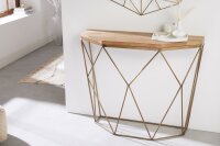 Konsolentisch Mango Holz Metall in Natur Messing 90 cm