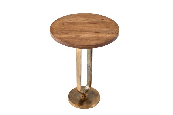 Table dappoint ronde Ø 45 cm Mango Bois Métal Travail manuel